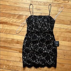 Lulu's Black Spaghetti Strap Mini Dress